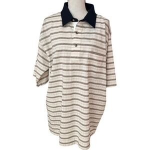 Tropical Palm mens cotton blend Striped polo shirt size XL NWT.